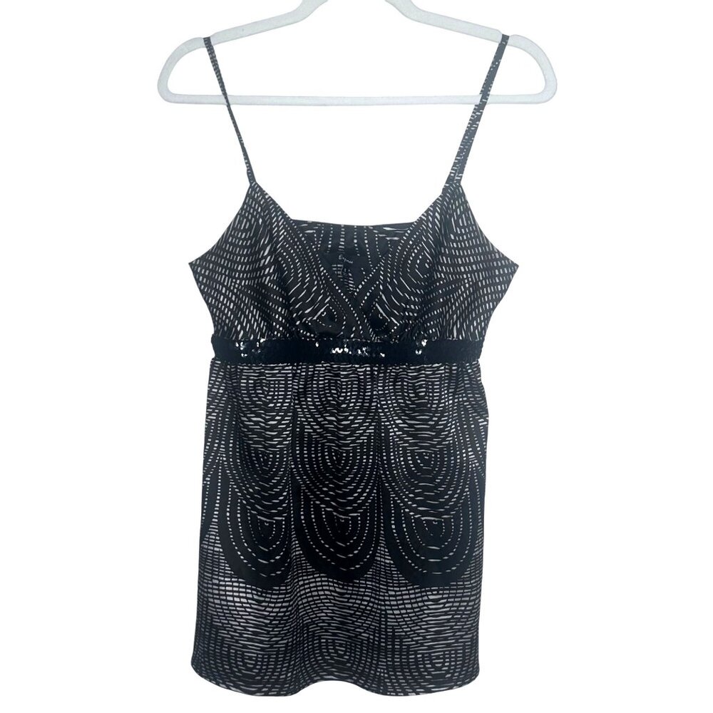 Vintage Y2K Express beaded babydoll sequin tank top Womens S Rare Fairy